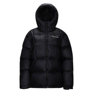 
Penguin outdoor thermal down jacket bread jacket for men and women 2025 autumn and winter windproof thickened warm three-proof hooded jacket