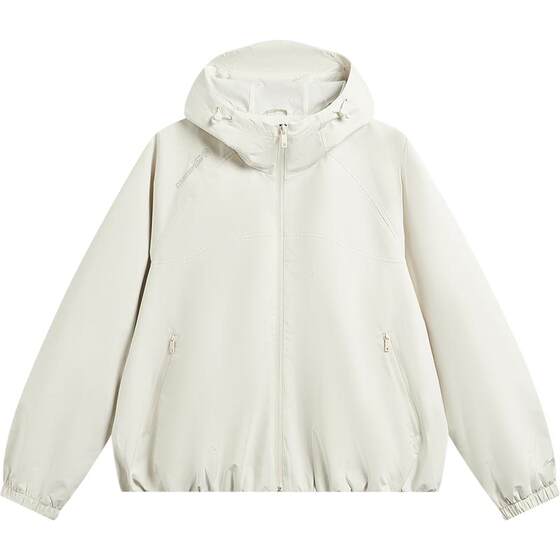 
Li Ning Outdoor CF Traceable Long Shell Jacket Women's Cardigan Long Sleeve Jacket Hooded Loose Woven Casual Sportswear