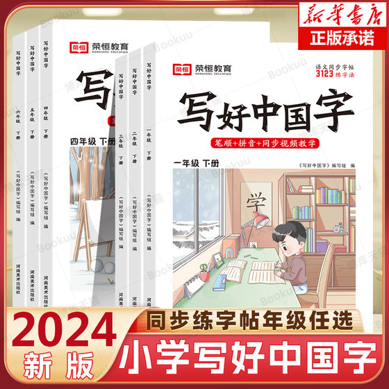 2024写好中国字字帖一二三四五六年级下册上册小学语文课本同步练字帖正楷临摹硬笔楷书课课练控笔训练练习册人教版字帖小学生专用