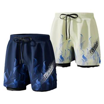 Swimming trunks men's 2025 new quick-drying large size anti-embarrassing adult men's swimming equipment hot spring five-point swimming trousers