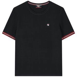 FILA official women's sweater 2023 spring fashion, simple casual short -sleeved round neck top