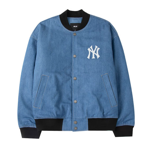MLB jackets for men and women, same style, American college style, trendy denim baseball uniform, sports casual jacket 3ADKR0134