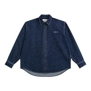 Batterup spring and autumn new denim jacket Japanese loose silhouette water washing casual long -sleeved shirt men's tide card