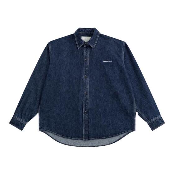 Batterup spring and autumn new denim jacket Japanese loose silhouette water washing casual long -sleeved shirt men's tide card