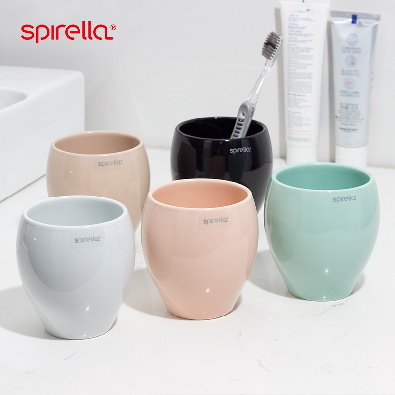 瑞士SPIRELLA漱口杯陶瓷家用轻奢简约北欧卫生间浴室情侣牙刷杯缸