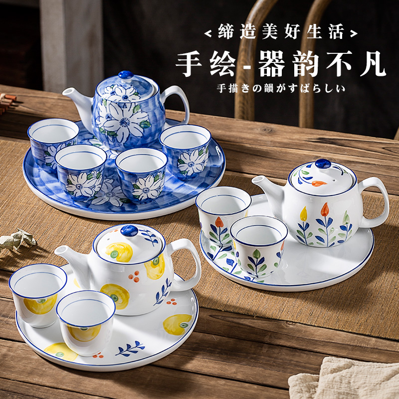 宋青窑 釉下彩 日式陶瓷茶具套装 一壶两杯 天猫优惠券折后￥19.9起包邮（￥39.9-20）