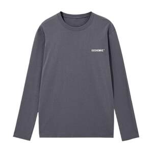 
100% pure cotton long-sleeved T-shirt for men in summer thin air-absorbing sweat-absorbing round neck middle-aged and elderly father wears large-size base shirt