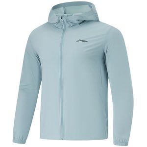 Li Ning men's sunscreen 2024 summer new ice feel comfortable casual sweater hooded trench coat AFDU163
