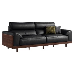 
Lin's Home Oak Solid Wood Sofa Living Room 2025 New Leather Sofa Straight Row Furniture Wood Industry Cocoa Series