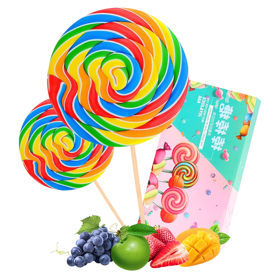 
Golden rice rainbow board candy lollipop children's candy big wave lollipop colorful lollipop students snack wholesale