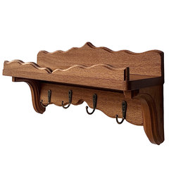 Original retro solid wood storage rack home wall wooden storage rack hook cup holder in row display wall hook