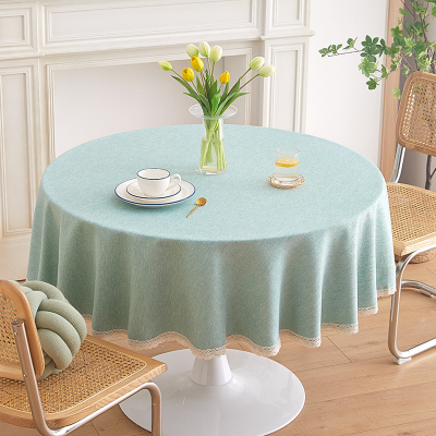 taobao agent Morandi 2023 new waterproof oil -free round table cloth round cloth round lace high -end meal table cloth cloth