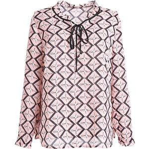 
[Official Outlet Clearance] Giovanni Autumn Top Fashionable Loose Straight Style Printed Long Sleeve Chiffon Shirt