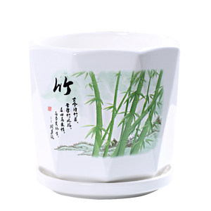 Nordic flower pot simple indoor ceramics with pallet special price large -scale cleaner personality hanging orchid green pot white pot