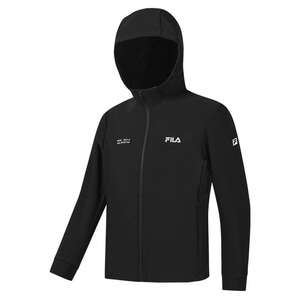 
FILA Official Men's Knitted Hooded Jacket 2026 Spring New Fitness Sports Comfortable Black Top