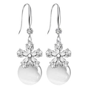 Cat's Eye Stone Earrings Female Earrings Long Day Japanese Genuine Personalized Personalized Personal Elegant Cute Net Red Earrings