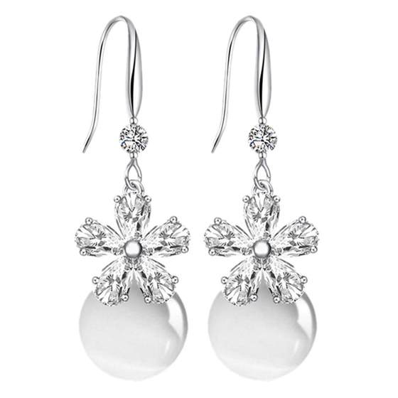 Cat's Eye Stone Earrings Female Earrings Long Day Japanese Genuine Personalized Personalized Personal Elegant Cute Net Red Earrings