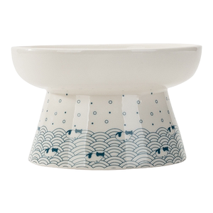 
Ceramic cat bowl double bowl to protect cervical vertebrae cat food bowl cat drinking water feeding food bowl dog bowl anti-knock over pet supplies