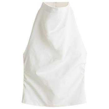 HM2025 summer new women's draped halter neck top1290398