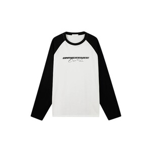 
Bosie Boxi's 2025 autumn new raglan sleeve contrast letter long sleeve T-shirt for men's couple loose base shirt