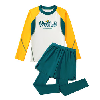 Boys' one-piece swimsuit winter long swimming suit