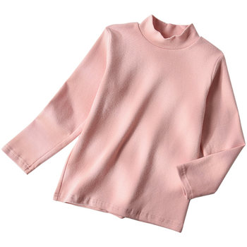 Children's base layer cotton brushed half turtleneck long sleeves