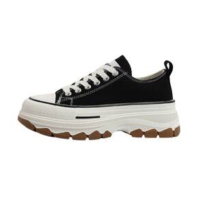 
Global fashion thick-soled canvas shoes for women 2026 spring new height increasing shoes versatile women's shoes black platform sneakers