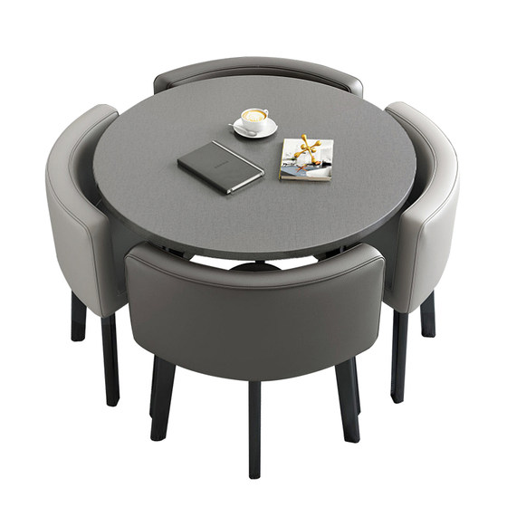 Modern simple round coffee table table and chair combination commercial office negotiation table hall sales office leisure reception table