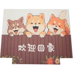 Cartoon entry door dust-removing silk circle floor mat