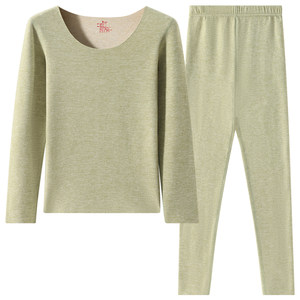 DeRong thermal underwear for women, plus velvet and thickening, in winter, seamless heating, slim tops, bottoming shirts, autumn clothes and long trousers set