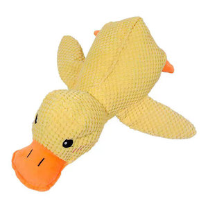 Dog toy plush sleeping with little yellow duck with grinding teeth and making sounds relieve boredom artifact cat pet toy charge duck