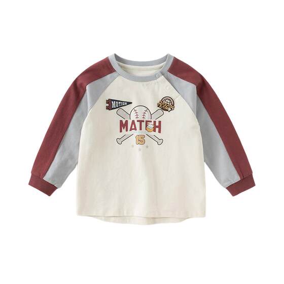 
[Same style in shopping mall] David Bella children's long-sleeved T-shirt 2026 spring new style boys' contrasting cotton tops