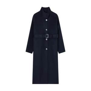 
EMPORIO ARMANI/Armani autumn and winter new women's show with the same sheep wool mid-length stand-collar coat