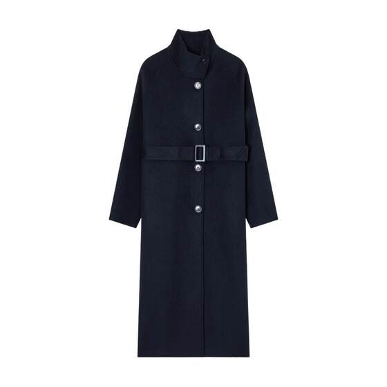 
EMPORIO ARMANI/Armani autumn and winter new women's show with the same sheep wool mid-length stand-collar coat