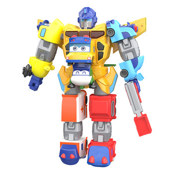 The ever-changing school bus and pig man magnetic combination robot