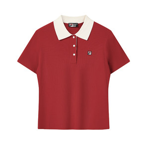 FILA official short-sleeved knitted shirt for women summer new sports versatile short casual light polo top