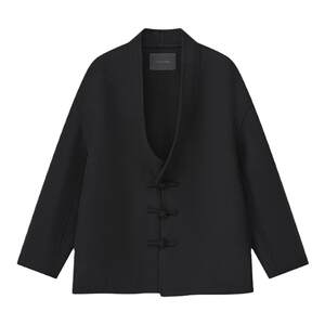 
Autumn and winter double-sided wool coat men's loose high-end pure handmade woolen woolen new Chinese style plate button coat for men