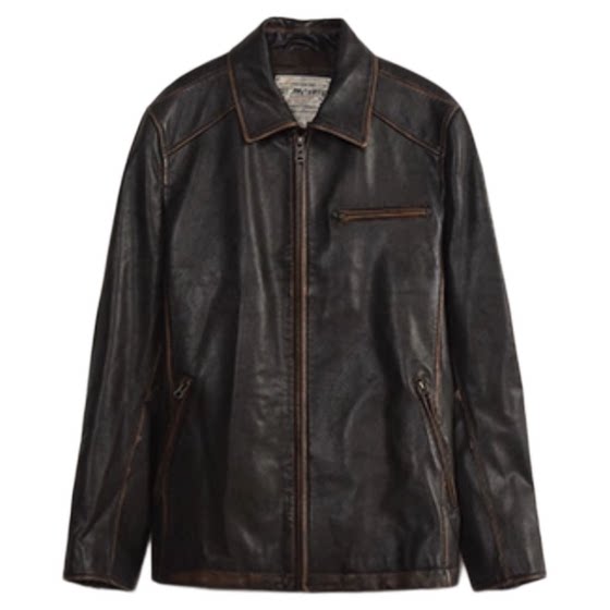 MCS men's clothing originated from Marlboro autumn and winter men's retro leather leather jacket American casual cowhide motorcycle jacket
