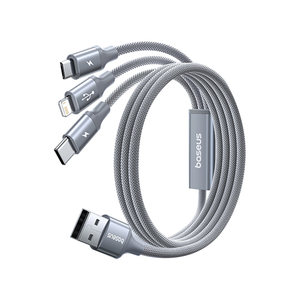 
Baseus one-to-three 100W data cable three-in-one charger cable car fast charging three-head suitable for Apple 17 Huawei Android 16 Typec mobile phone 1.8 meters three-in-one multi-function charging cable