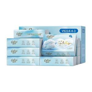 Kexin soft baby paper towel cloud soft towels pump four layers of soft paper towel baby cream cream, small down towel 78 pump 12 packs
