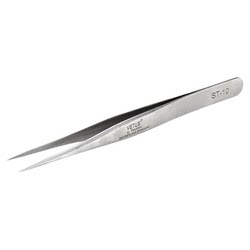 vetus anti-static tweezers straight tip black clip