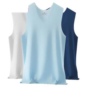 Tank top for men's Modal hurdles with a seamless ice silk feel and a bottom layer vest for summer thin sports sweatshirts