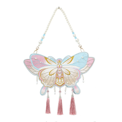 Lovelylota Originální Motýl V čínském Stylu Lolita Hanfu Taška Motýlí Perla Výšivka Přenosná Crossbody Kabelka