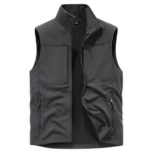 
Soft shell vest men plus velvet thickened warm horse clip outdoor windproof autumn and winter vest jacket plus velvet work suit shoulders