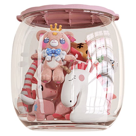 Doll storage bucket plush dolls, storage stools, children's toys large capacity dolls, tidy box artifact transparency

