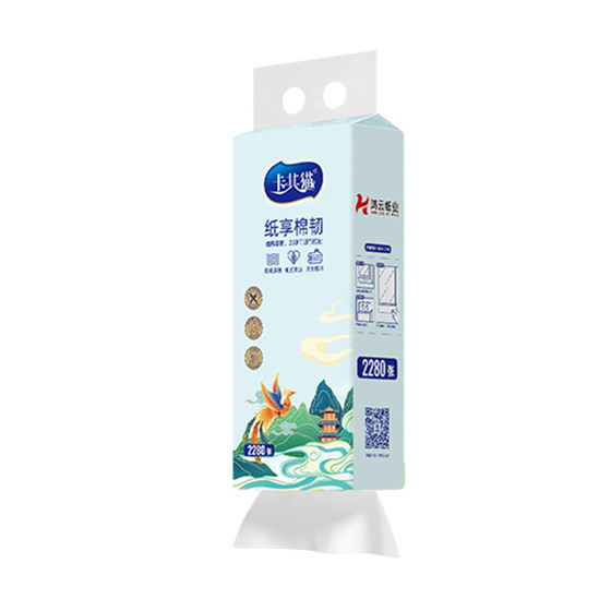 Khaki Cat bottom pumping and hanging pumping paper large bag of Chinese trendy extraction tissues household napkin 6-layer thickened toilet paper