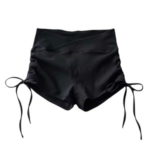 Livia Home European and American Spicy Girl Side Drawstring Black Shorts Women's Thin High Waist Slimming Sports Casual Hot Pants