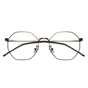 Eye frame mirror frame women irregular mirror frame male retro polygon myopia super light -light anti -blue light radiation glasses tide