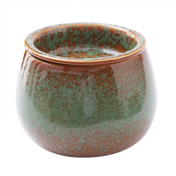 Kiln-turned ceramic tea residue jar with filter cover