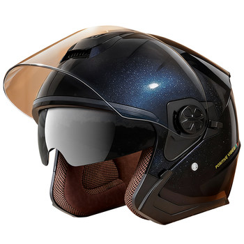 3c certified electric motorcycle winter three-quarter helmet men's ear protection and warmth women's safety helmet 2025 new style